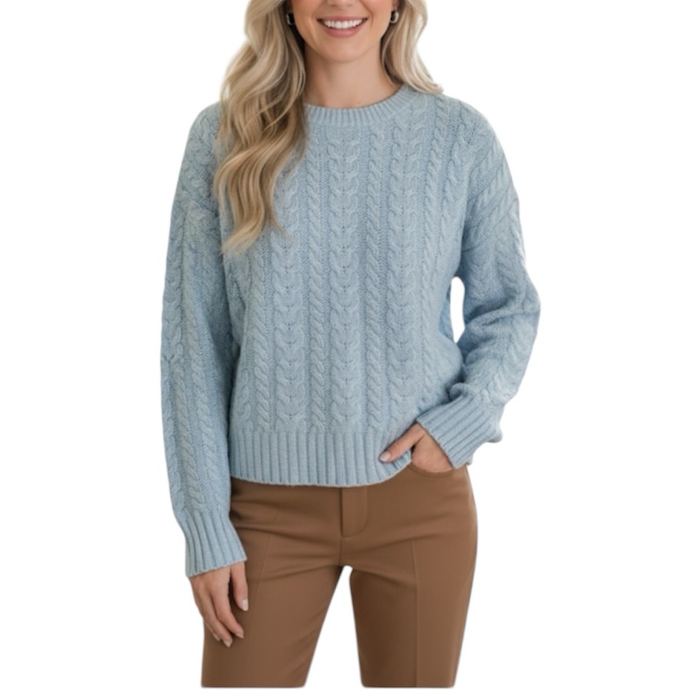 Joie NWT Light Blue Cable Knit Sweater Size Small